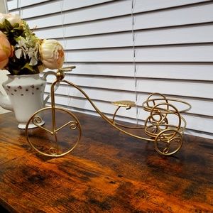 Vintage bike planter - golden